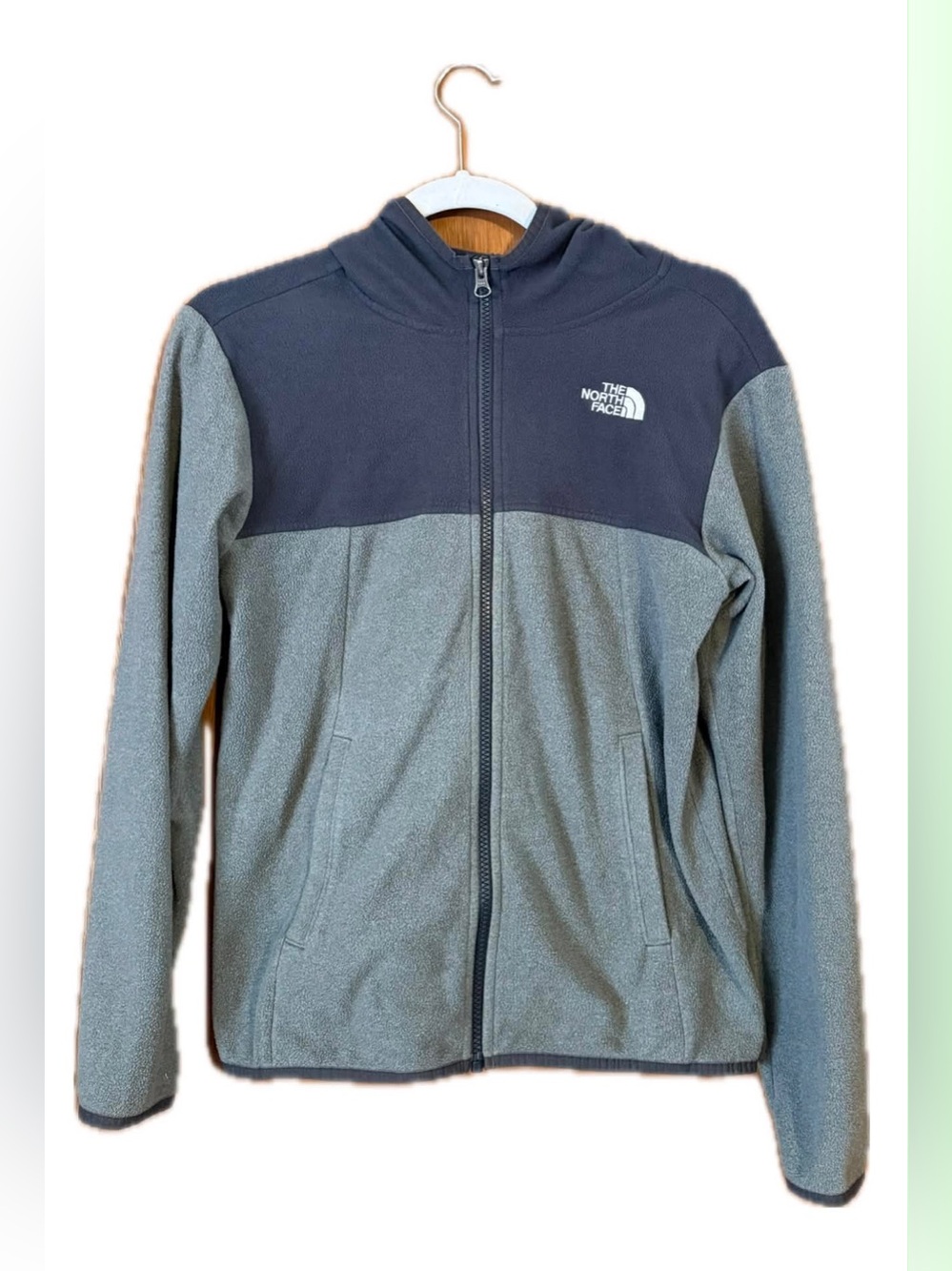The North Face Kids' Two-Tone Gray Full-Zip Fleece Jacket